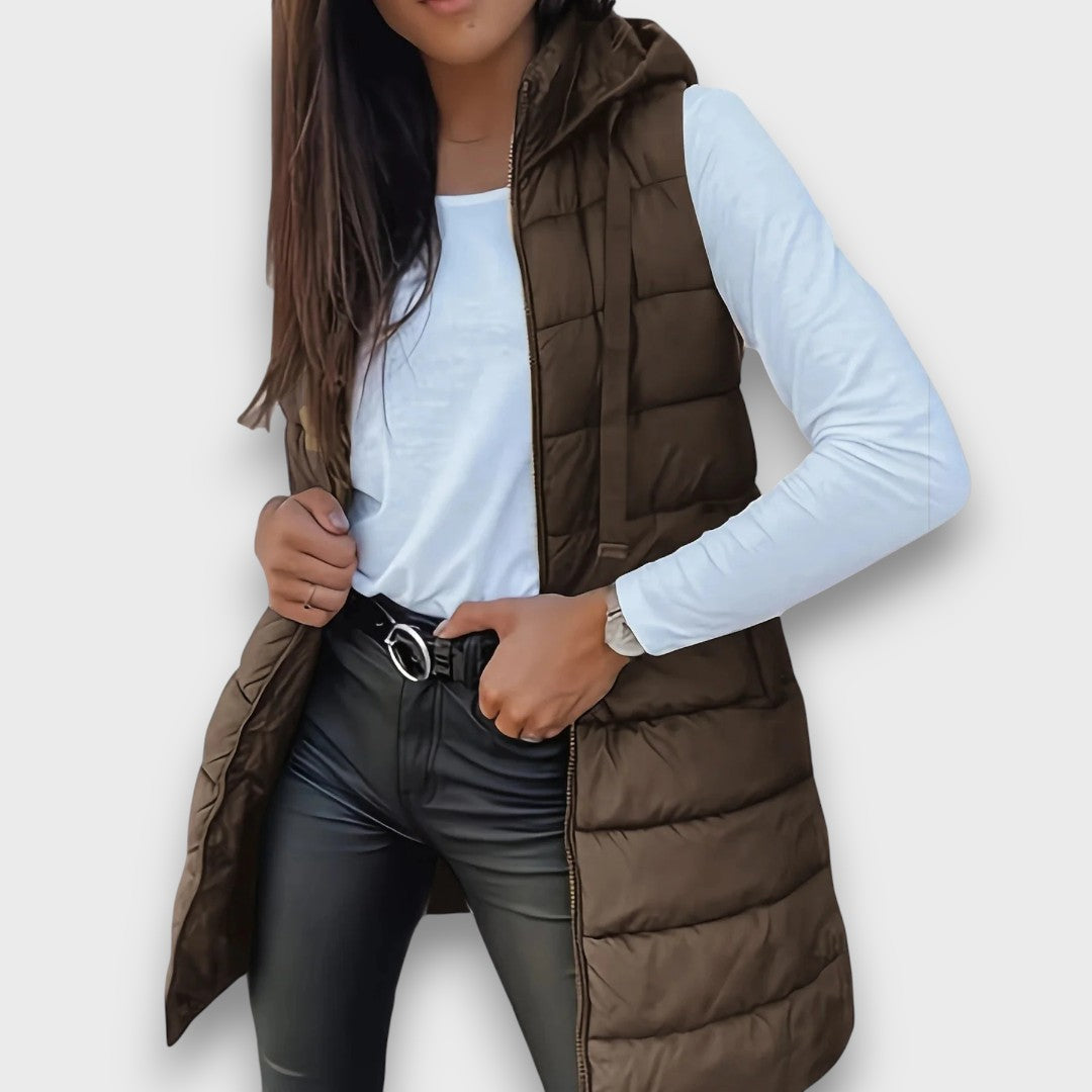 Mila™ | Gilet matelassé sans manches à capuche décontracté