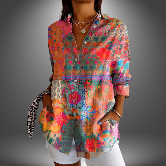 Flexia™ | BLOUSE IMPRIMÉE BOHO CHIC VIBRANTE