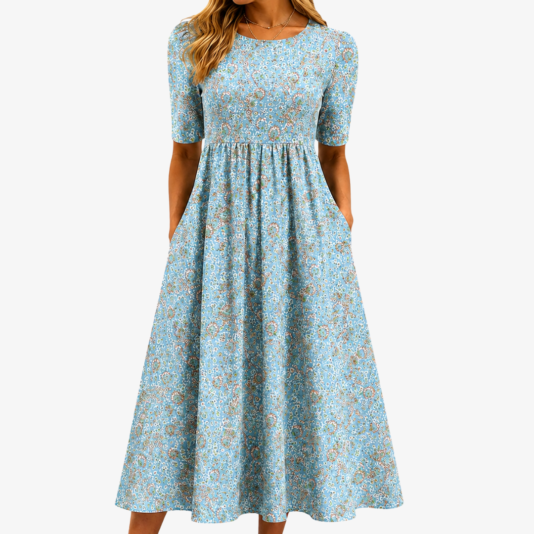 Marie™ | Robe maxi à motif mosaïque et poches