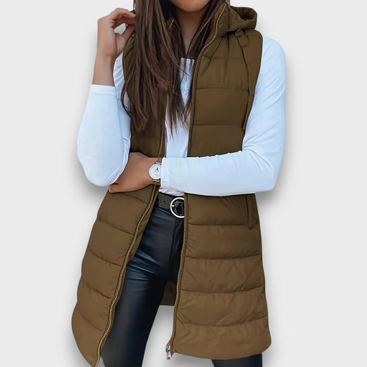 Mila™ | Gilet matelassé sans manches à capuche décontracté