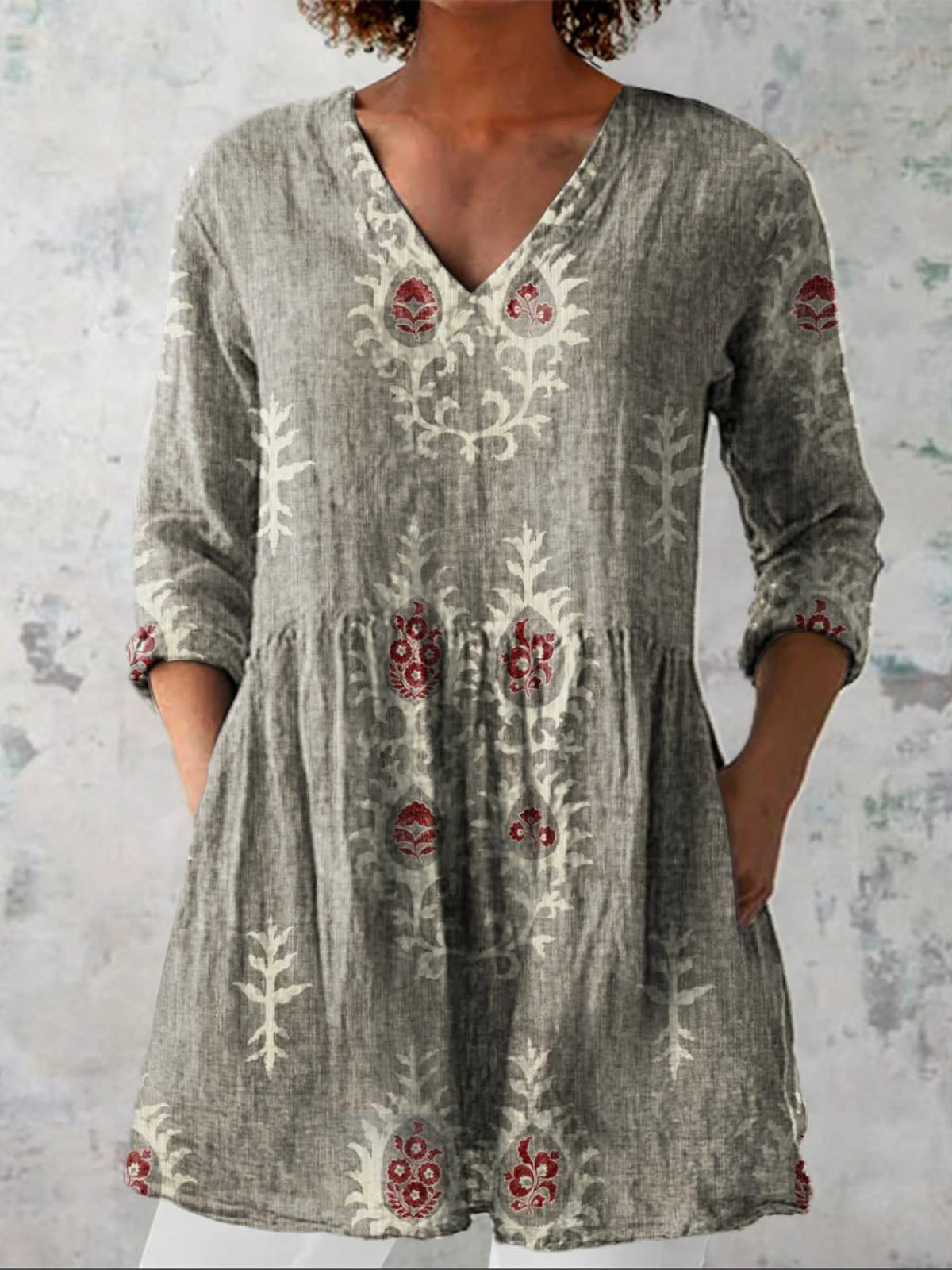 Aster™ | Blouse Longue avec Col en V
