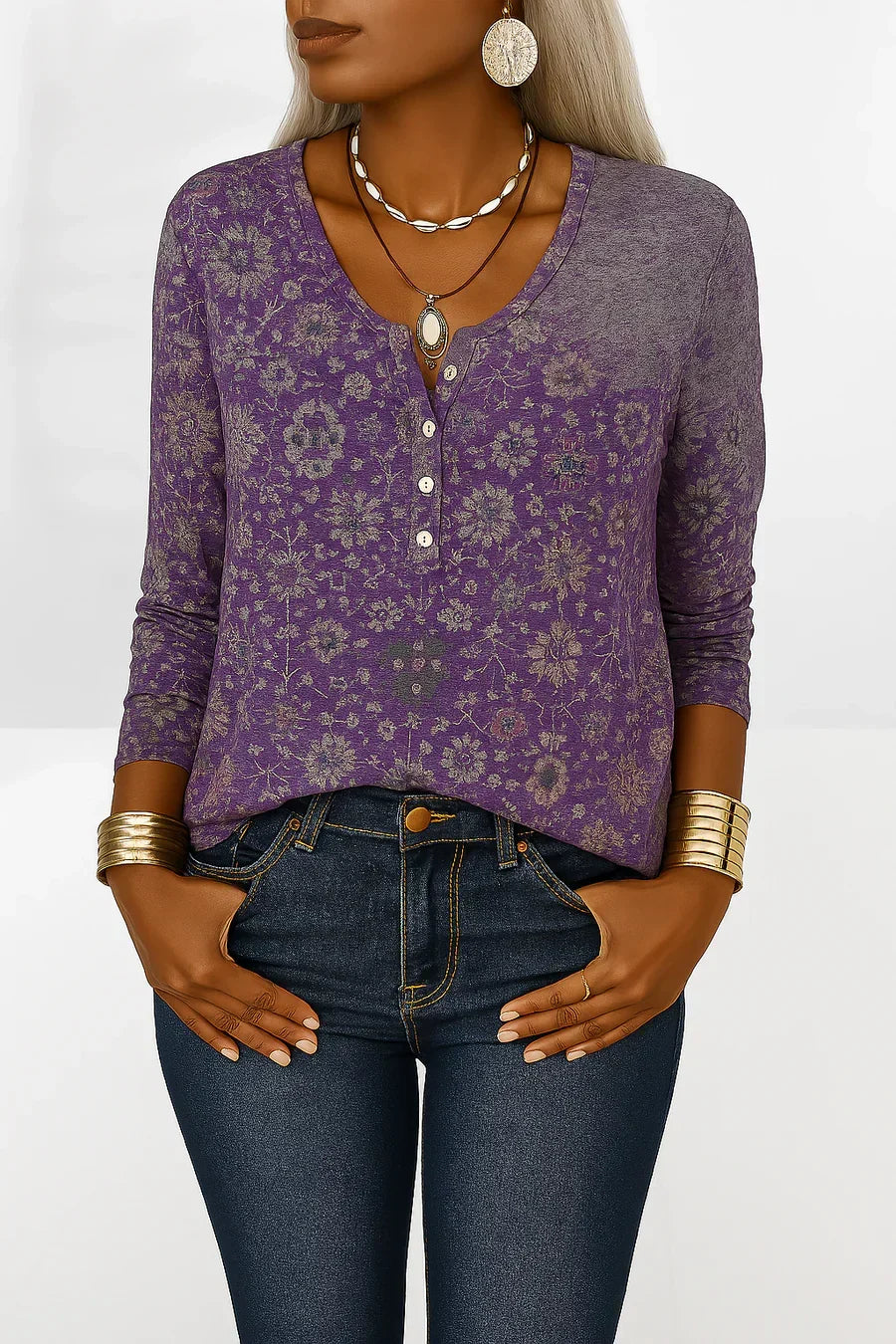 Rosemary™ | BLOUSE FLORALE À MANCHES LONGUES