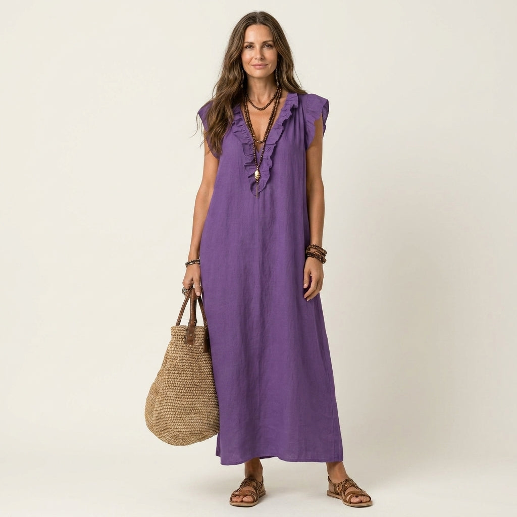 Renée™ | Robe longue flatteuse en lin