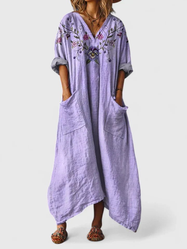 Sirène™ | Robe Maxi Détendue avec Décolleté en V
