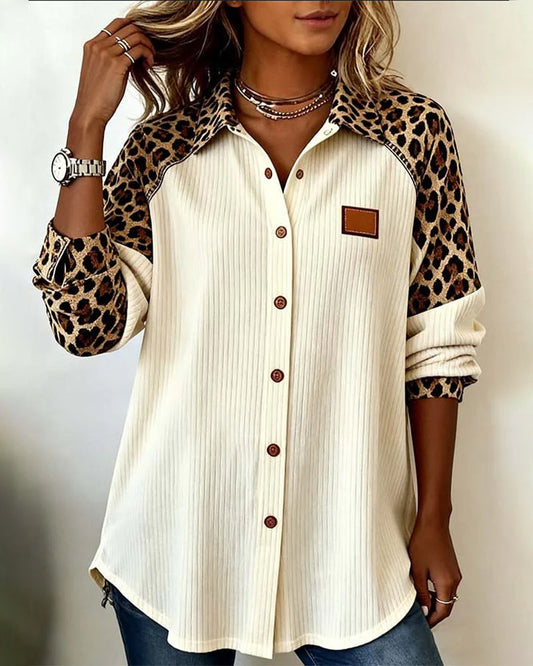 Suzanne™ | Chemise à Boutons Imprimée Léopard Audacieuse