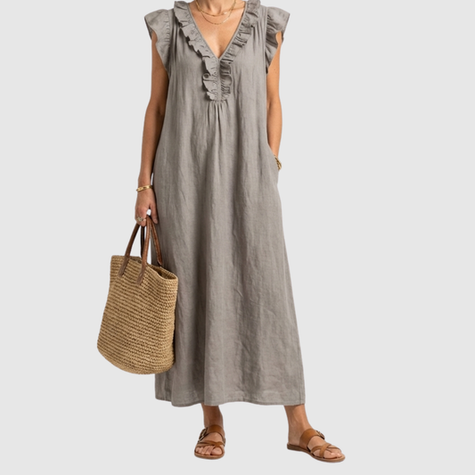 Renée™ | Robe longue flatteuse en lin