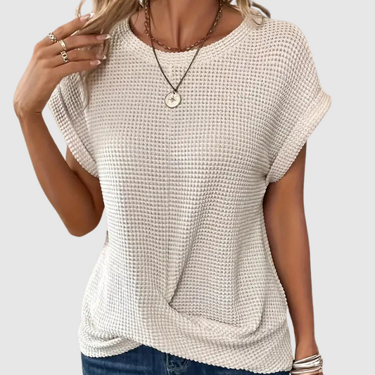 Valérie™ | T-shirt confortable en maille waffle