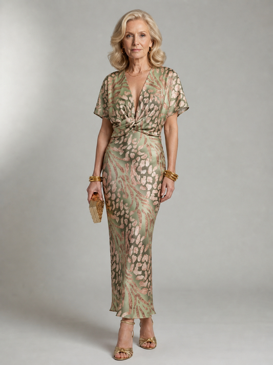 Mireille™ | Robe à taille torsadée et imprimé abstrait