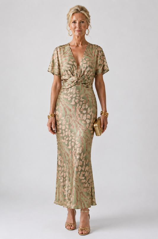 Mireille™ | Robe à taille torsadée et imprimé abstrait