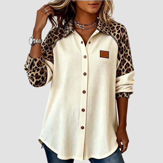 Suzanne™ | Chemise à Boutons Imprimée Léopard Audacieuse