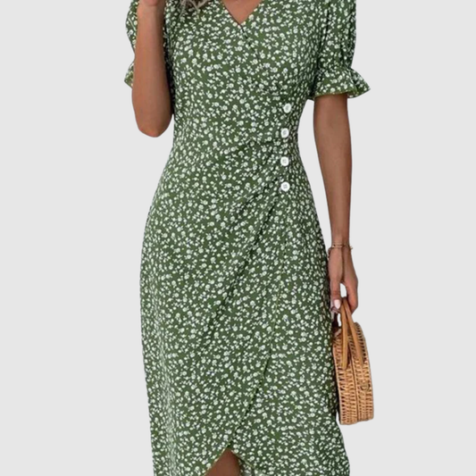 Diane™ | Robe à Manches Courtes avec Imprimé Floral